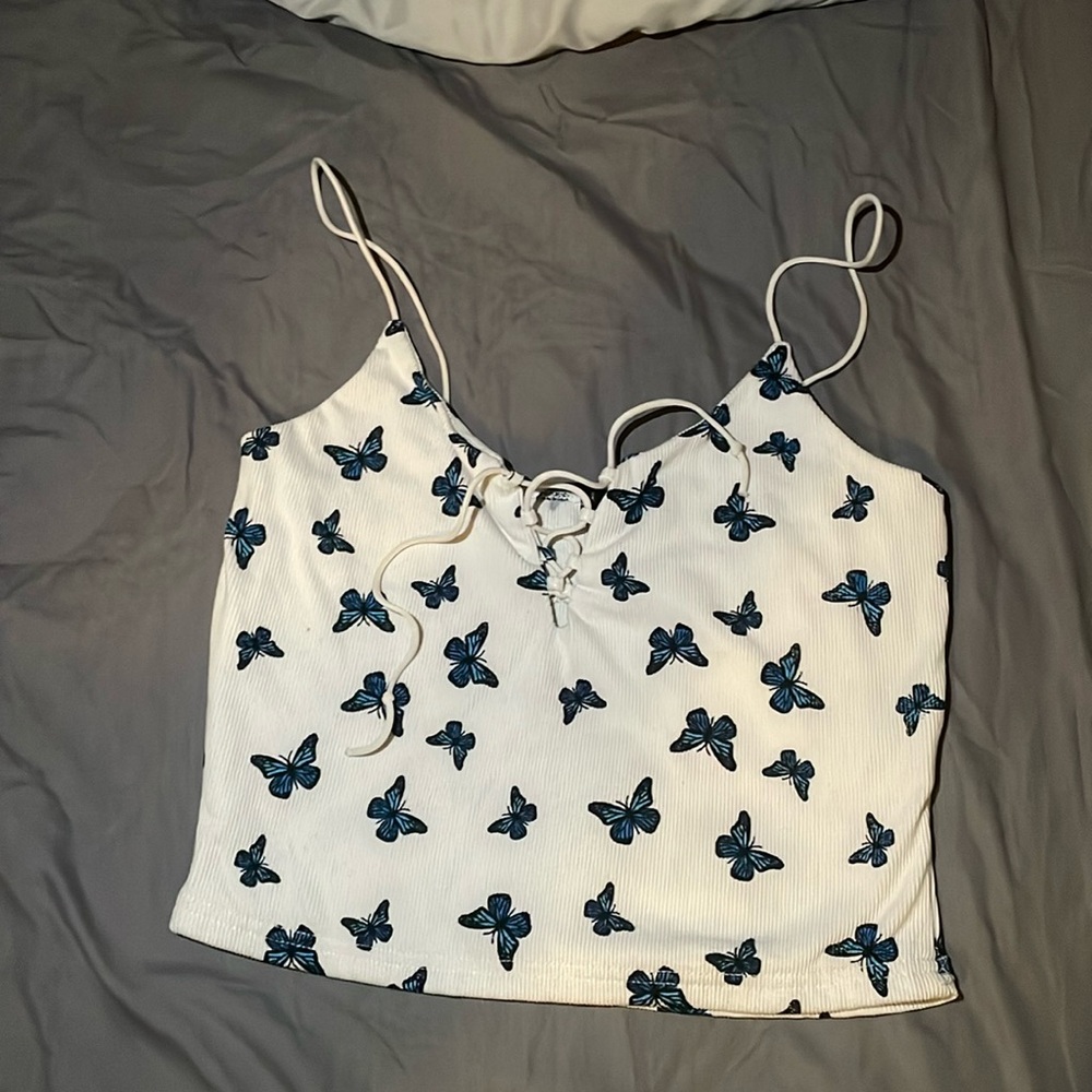 Cropped Butterfly Tank Top